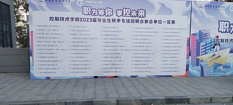 無(wú)錫職業(yè)技術(shù)學(xué)院機(jī)械技術(shù)學(xué)院2023屆畢業(yè)生秋季專(zhuān)場(chǎng)招聘會(huì)